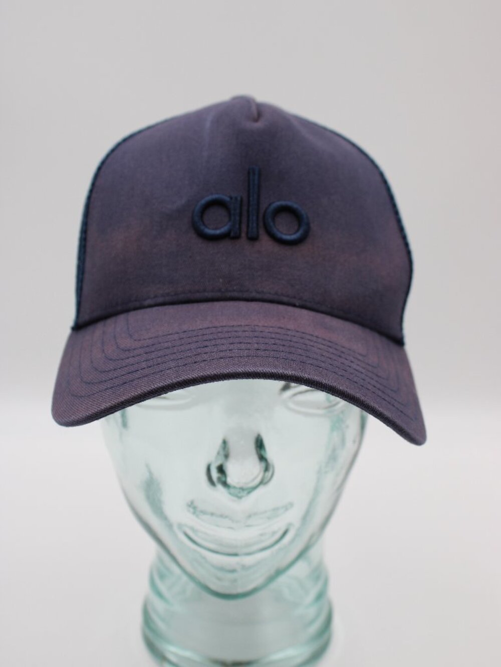 Alo Yoga Trucker Hat Blue Mesh Snapback Cap A0467U One Size Adjustable READ